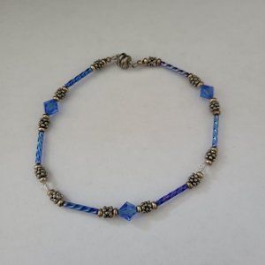 Blue beaded bracelet